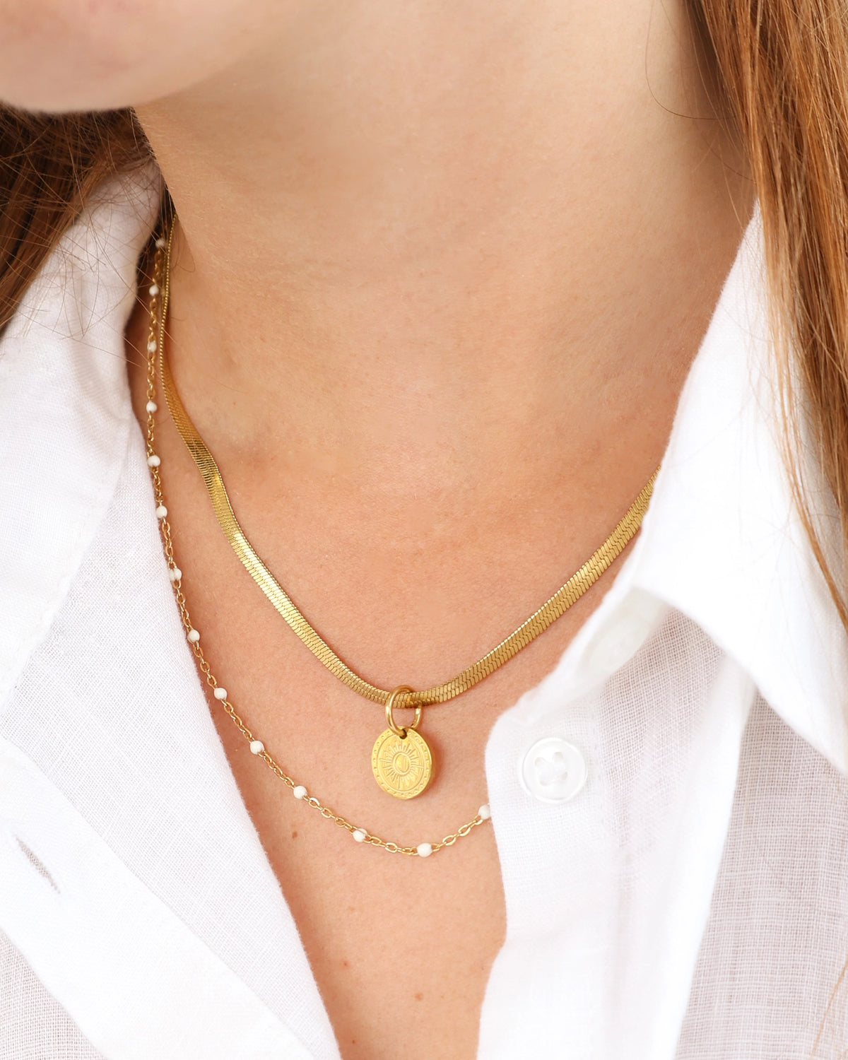 CUS | Jewelry set Mira necklace 3mm and Luna charm Sun & Moon - Dreams & Creativity