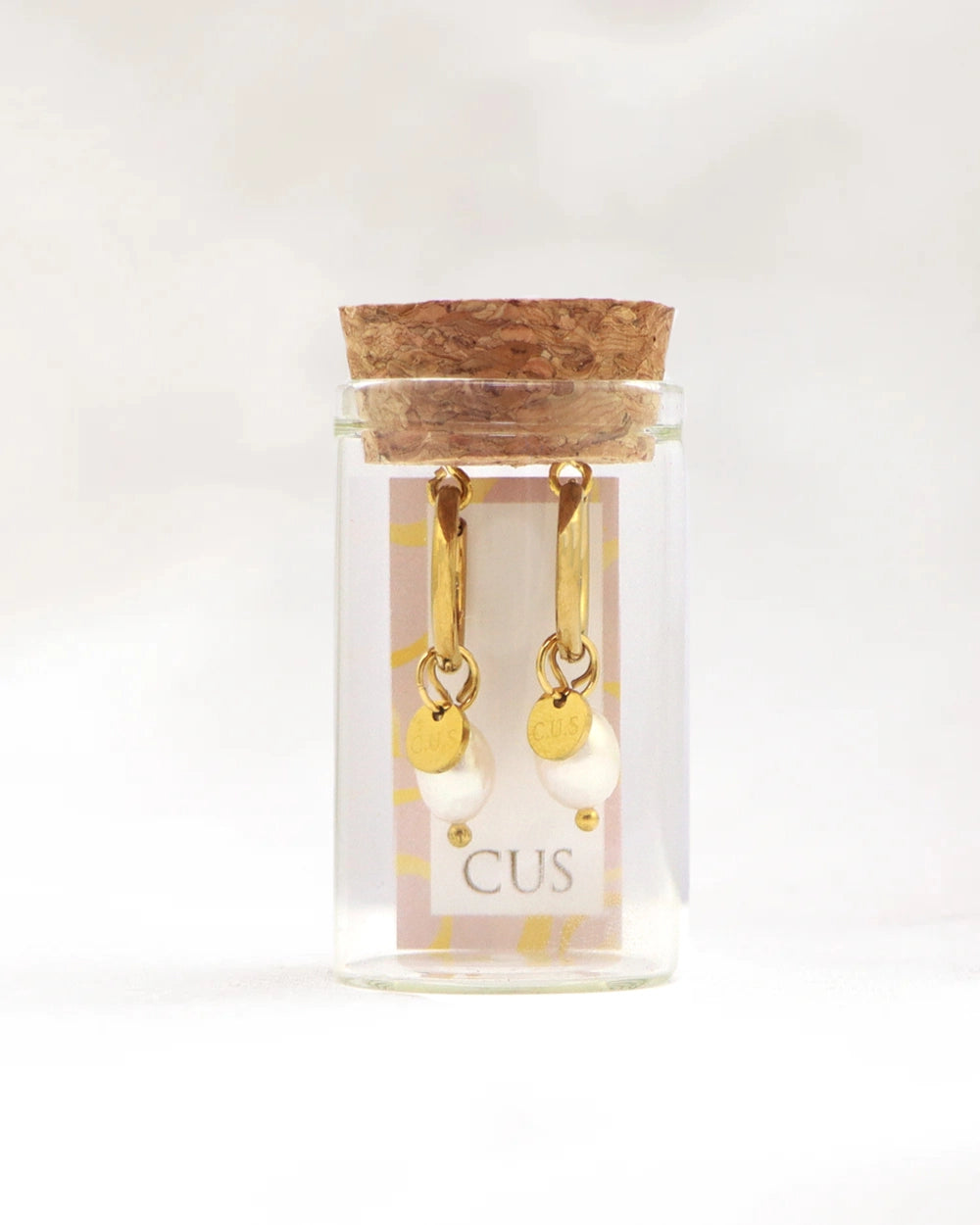 Mare | Parel oorbellen Flesje