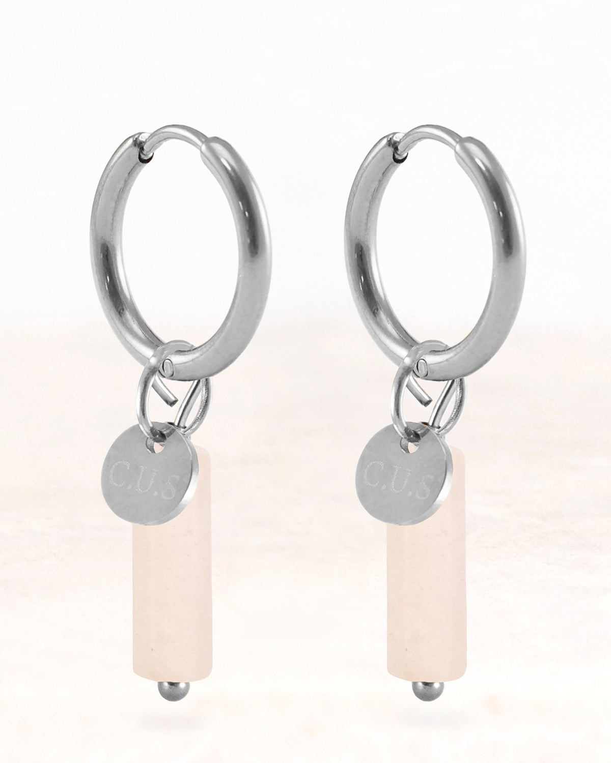 CUS Gaia | Oorbellen Milky Quartz Cadeaubox Zilver