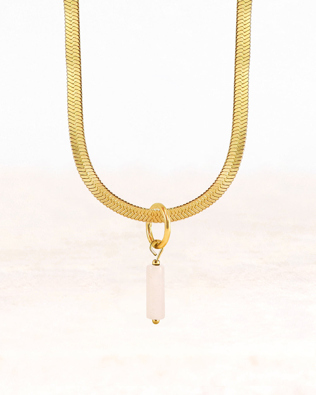 CUS | Jewelry Set Mira necklace 3mm and Gaia charm Milky Quartz - Vitality & Purity