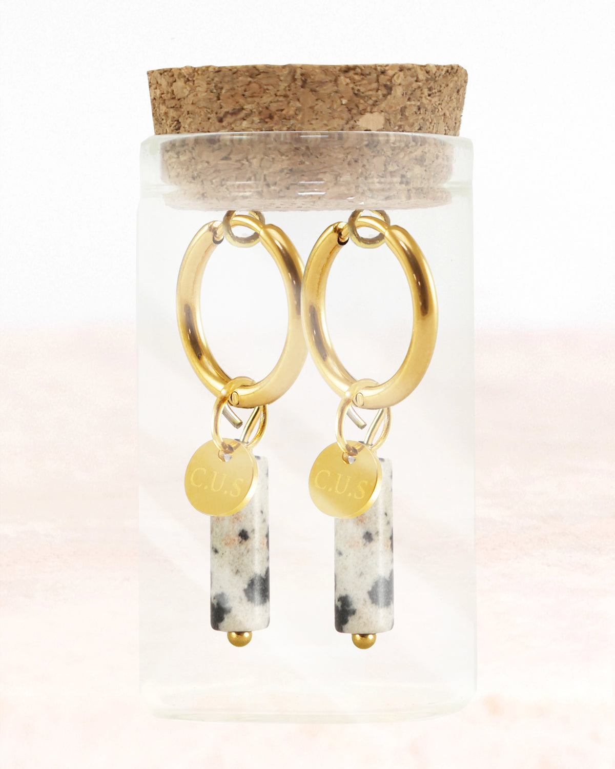 Gaia | Earring Flesje Dalmation Stone