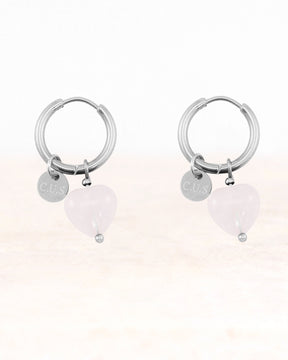 Boucles d'oreilles CUS Cinta Rose Quartz - Amour de soi et empathie 