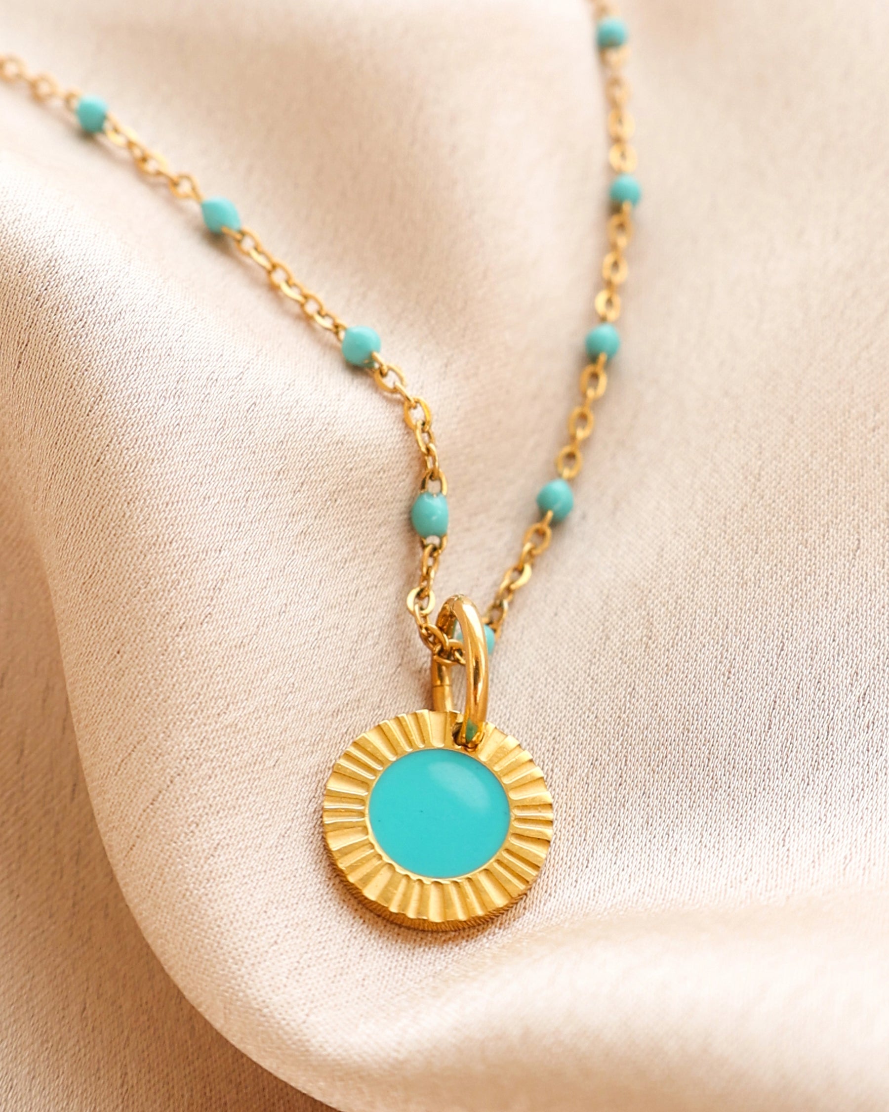 CUS® Jewellery set Neva necklace and Kyra charm turquoise - Freedom & Healing