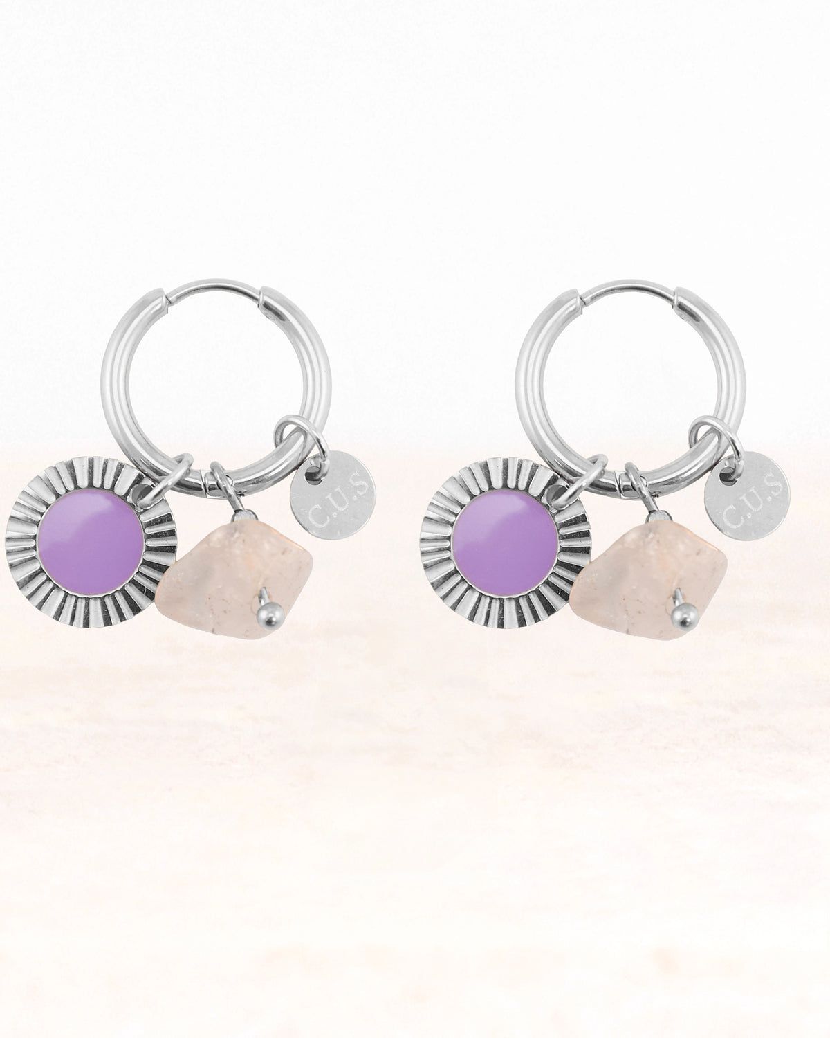 Boucles d'oreilles CUS Ayla x Kyra - Paix et Optimisme 