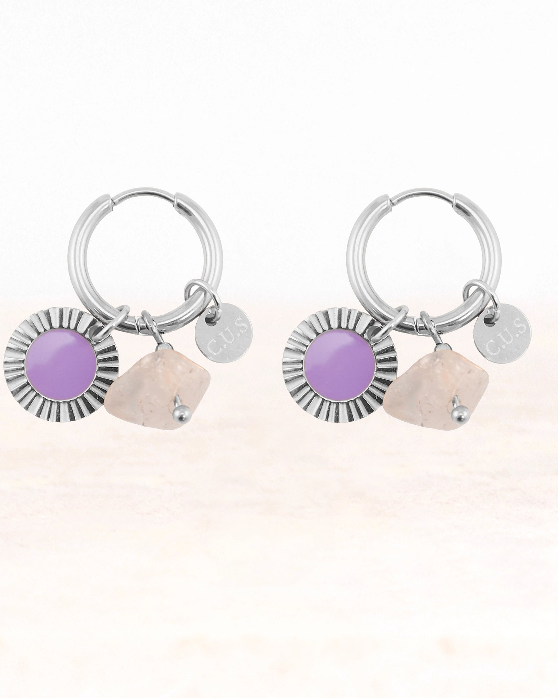 Boucles d'oreilles CUS Ayla x Kyra - Paix et Optimisme 