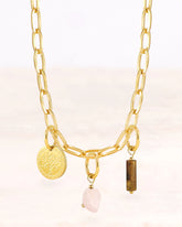 CUS®-Schmuckset: Halskette Yara mit den Charms Baum des Lebens, Rosenquarz und Tigerauge